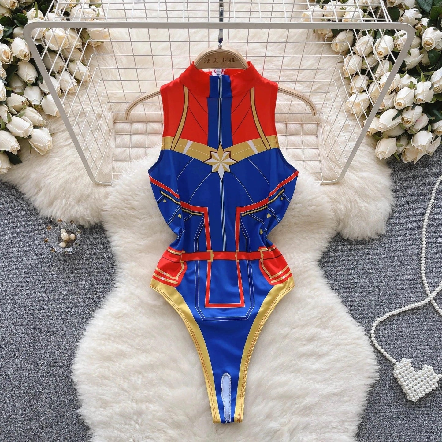 Hollow Out Cosplay Lingerie Lace Backless Jumpsuit - Empire P.E