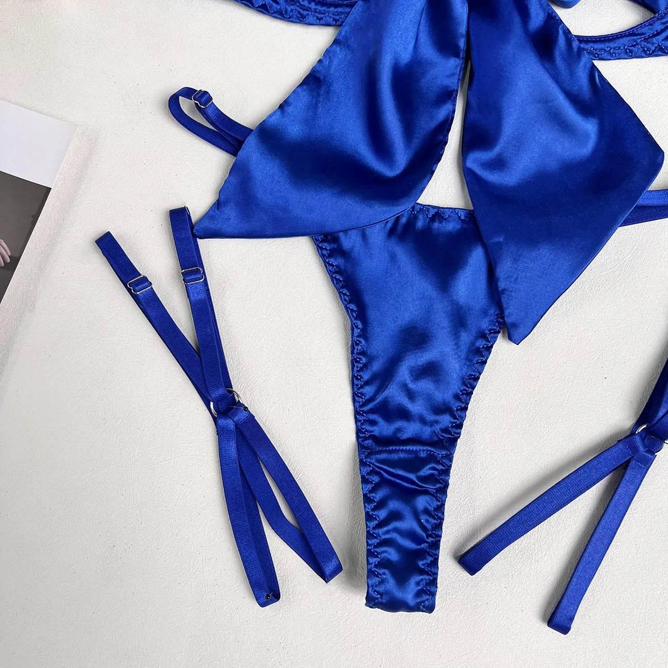 Bowknot Lingerie Open Bra Lace Up - Empire P.E
