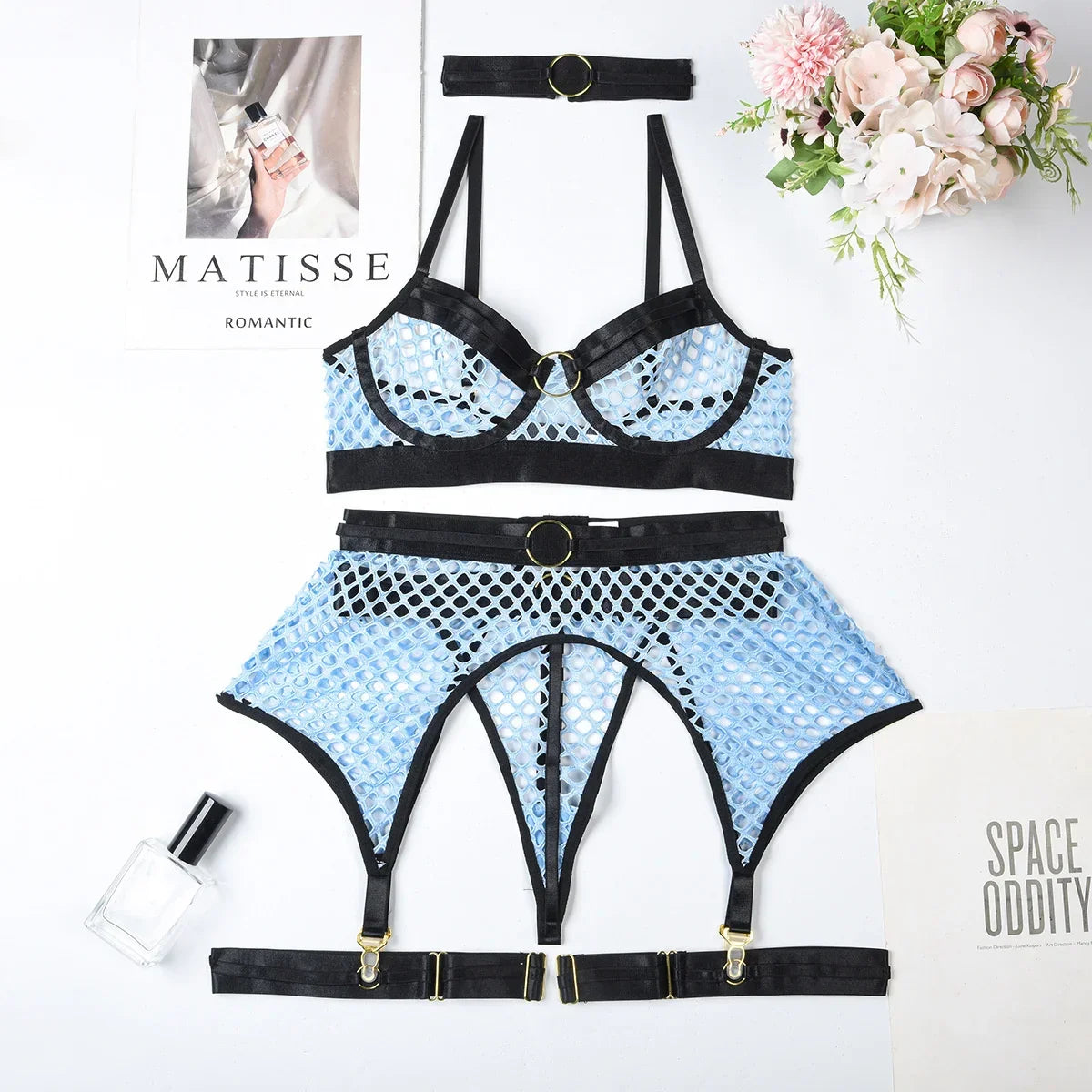 Mesh Porno Lingerie 4 Pieces Suits - Empire P.E