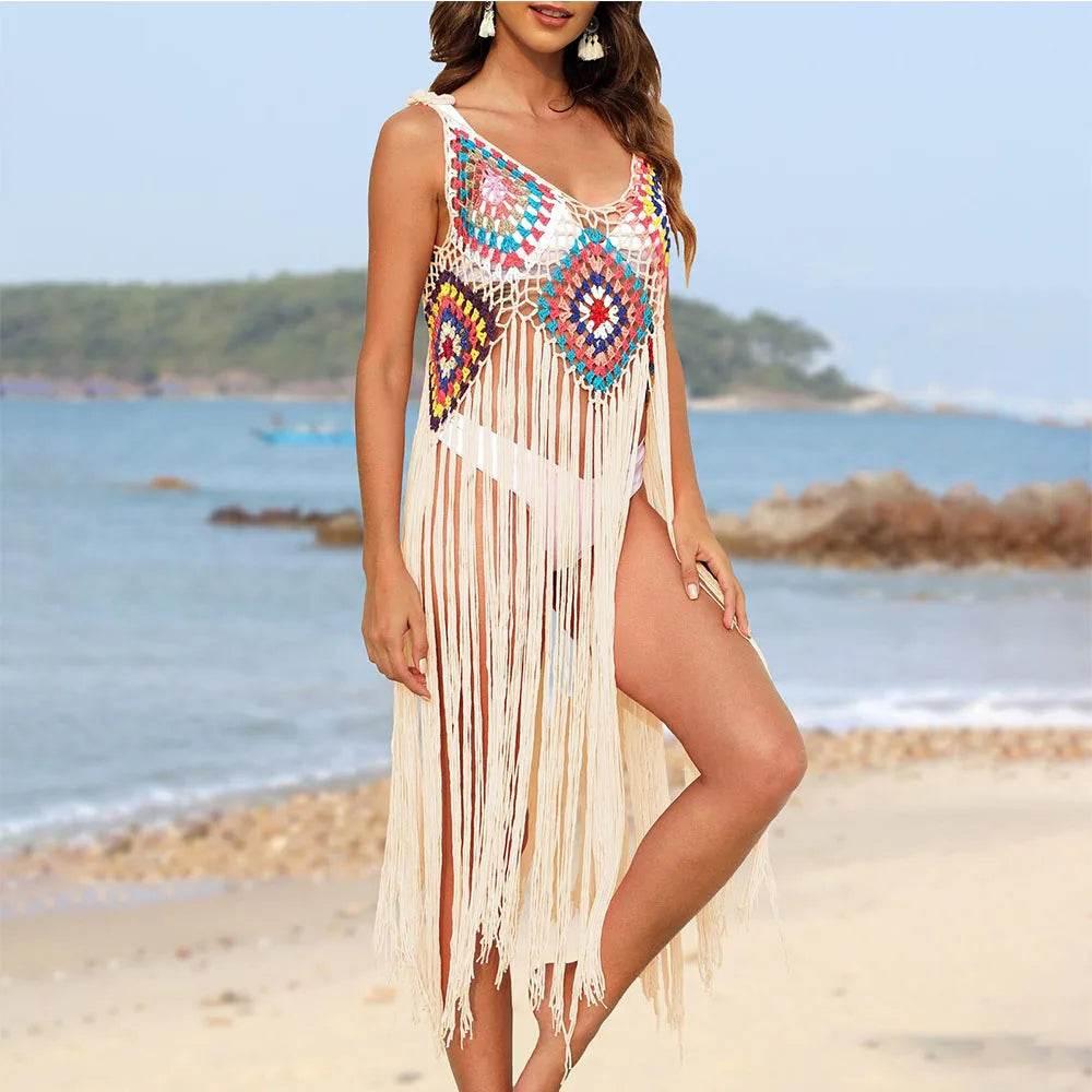Trendy V-Neck Beach Cover-Up Dress for Women - Empire P.E