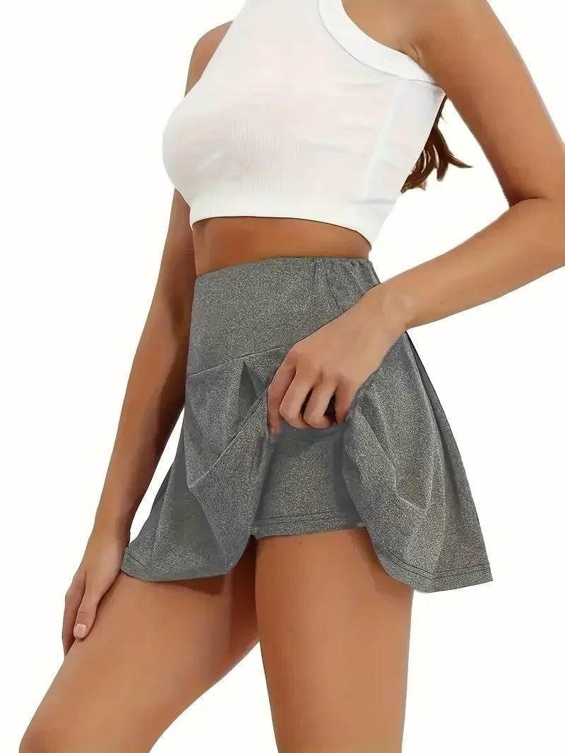 Plus Size High Waist Solid Simple Casual Mini Skirt Women's Clothing - Empire P.E