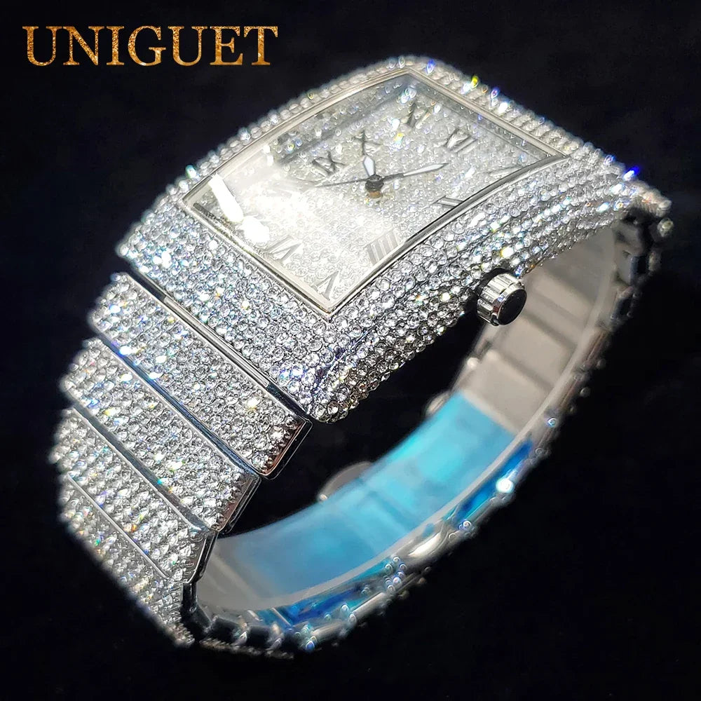 Rectangular Men's Watch Full Iced Out - Empire P.E