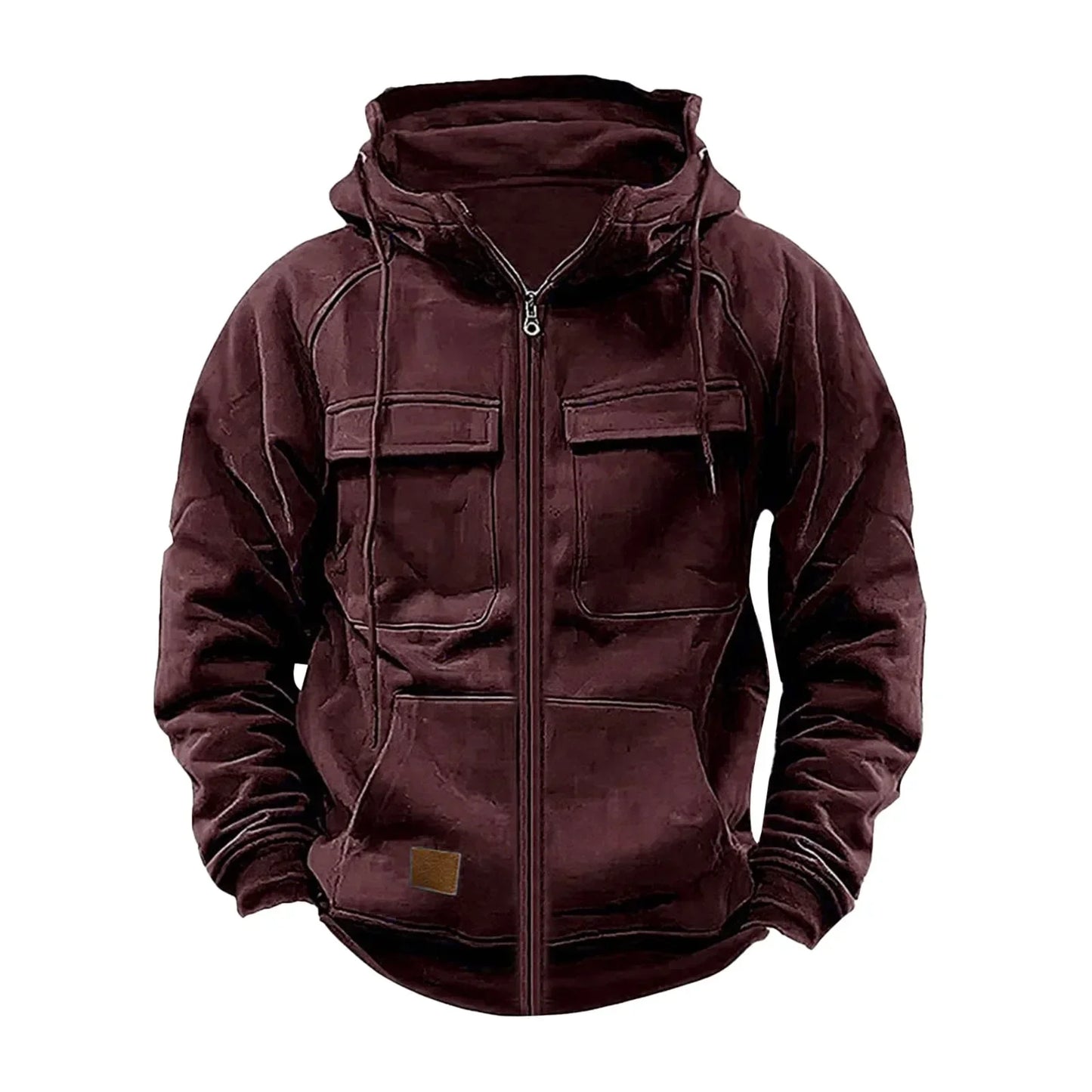 New Men's Hooded Solid Color Jacket - Empire P.E