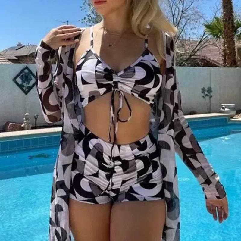 Summer Print Swimsuits Tankini Sets Female Swimwear Sports Beach Wear Two-Piece Bathing Suit Girls Pool Women Swimming Suit 2025 - Empire P.E