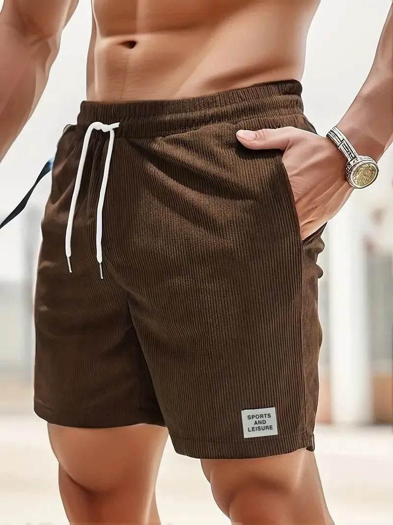 Men's new solid colour lace-up sweatpants shorts - Empire P.E