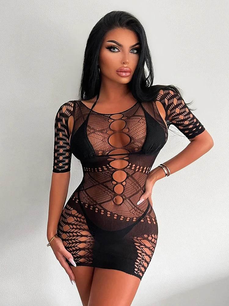 Hollow Out Sexy Lingerie Lace Fishnet - Empire P.E