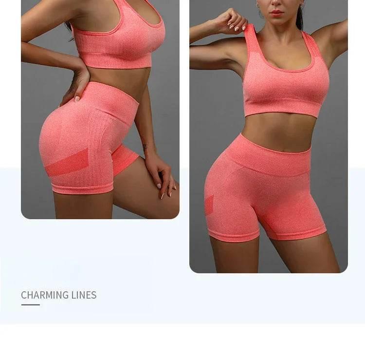 Yoga Suit Yoga Sports Underwear Women's Fitness Suit Vest Running Sports Yoga Shorts Set Yoga Set Workout Set - Empire P.E