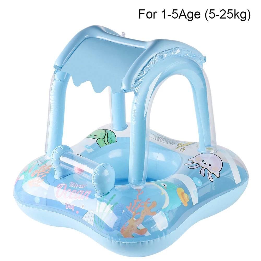 1pc Pool floats with canopy for Kids, Toddler Infant Pool Float for Baby,Swimming Ring Floaties for Pool,Beach Toys for Party - Empire P.E