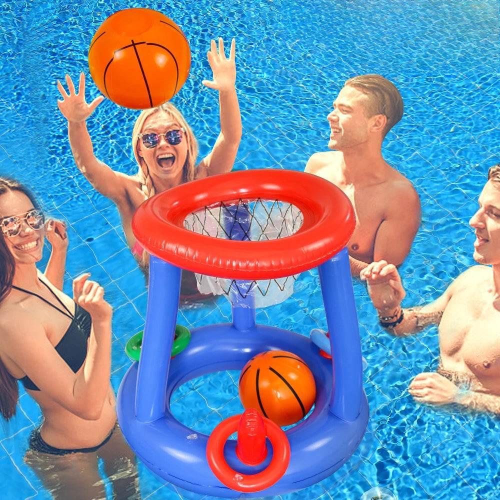 Inflatable Pool Basketball Set,Floating Swimming Ring & Beach Ball Games Summer Party Fun Favors Water Battle for Kids & Adults - Empire P.E