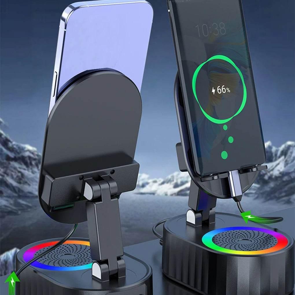 5 in 1 Induction Speaker Phone Stand Home Smart Wireless Bluetooth Speaker Office Upright Tablet Stand - Empire P.E