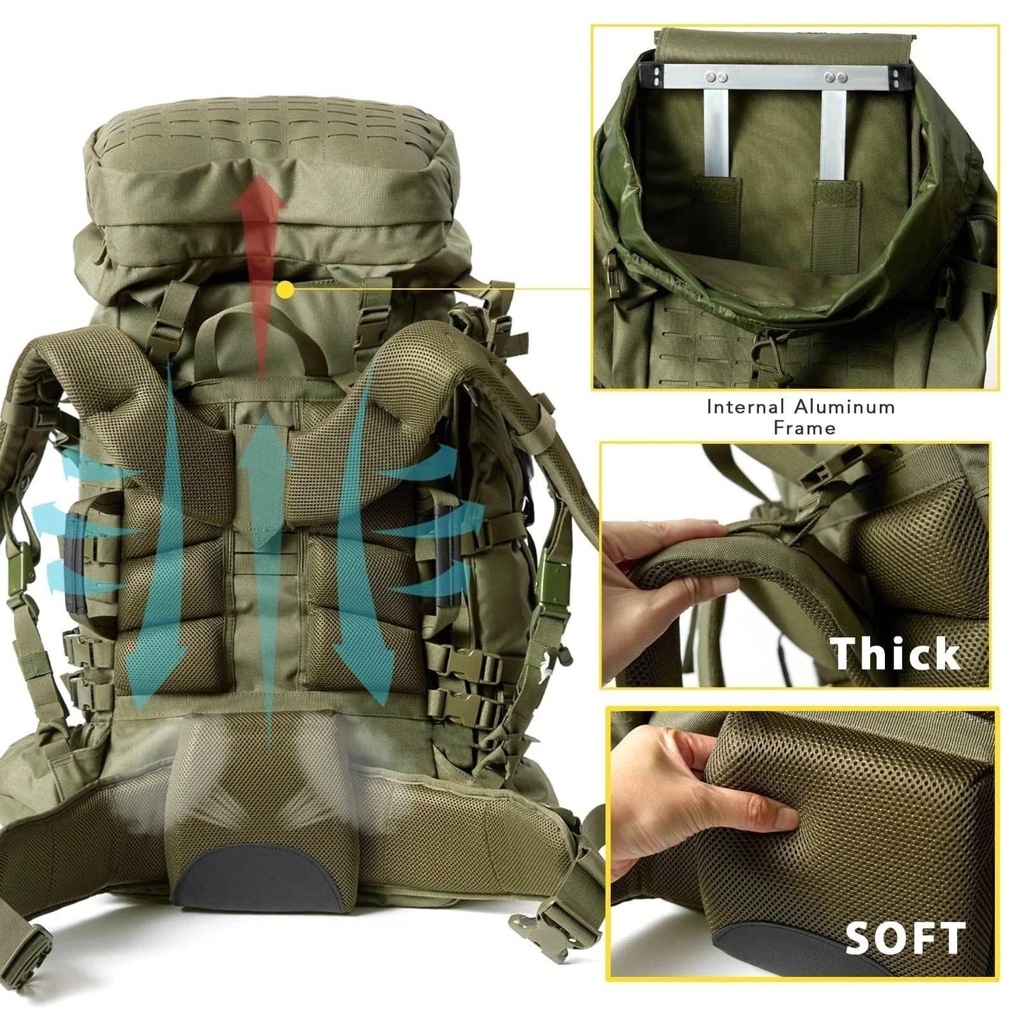 Military ILBE Army Large Rucksack with Detacheable Tactical Assault Backpack - Empire P.E