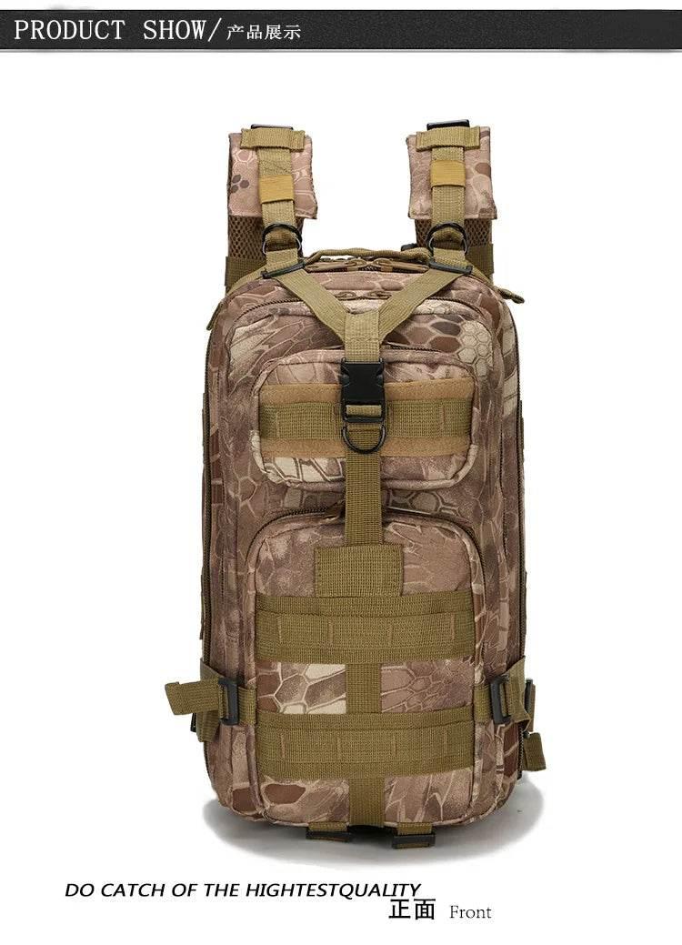 Men's Classic Tactical Backpack Travel Sports Camouflage Bag Outdoor Climbing Hunting Backpack Fishing Hiking Nylon 3P Pack Bag - Empire P.E