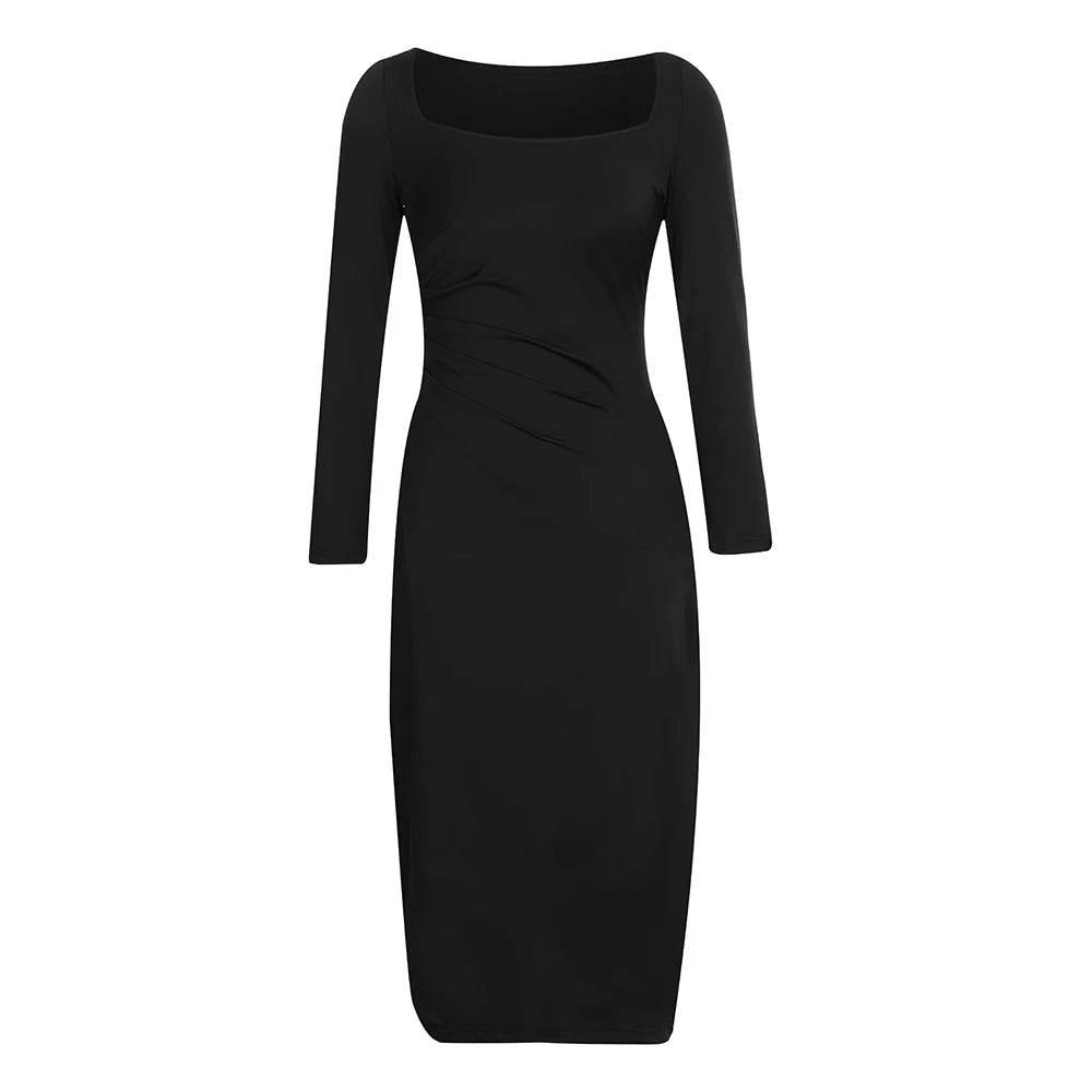 Black Elegant Women Dress 2025 Spring Bodycon Korean Fashion Party Slim Fit Formal Occas Dress Vestidos Sexy Femal Clothing M XL - Empire P.E
