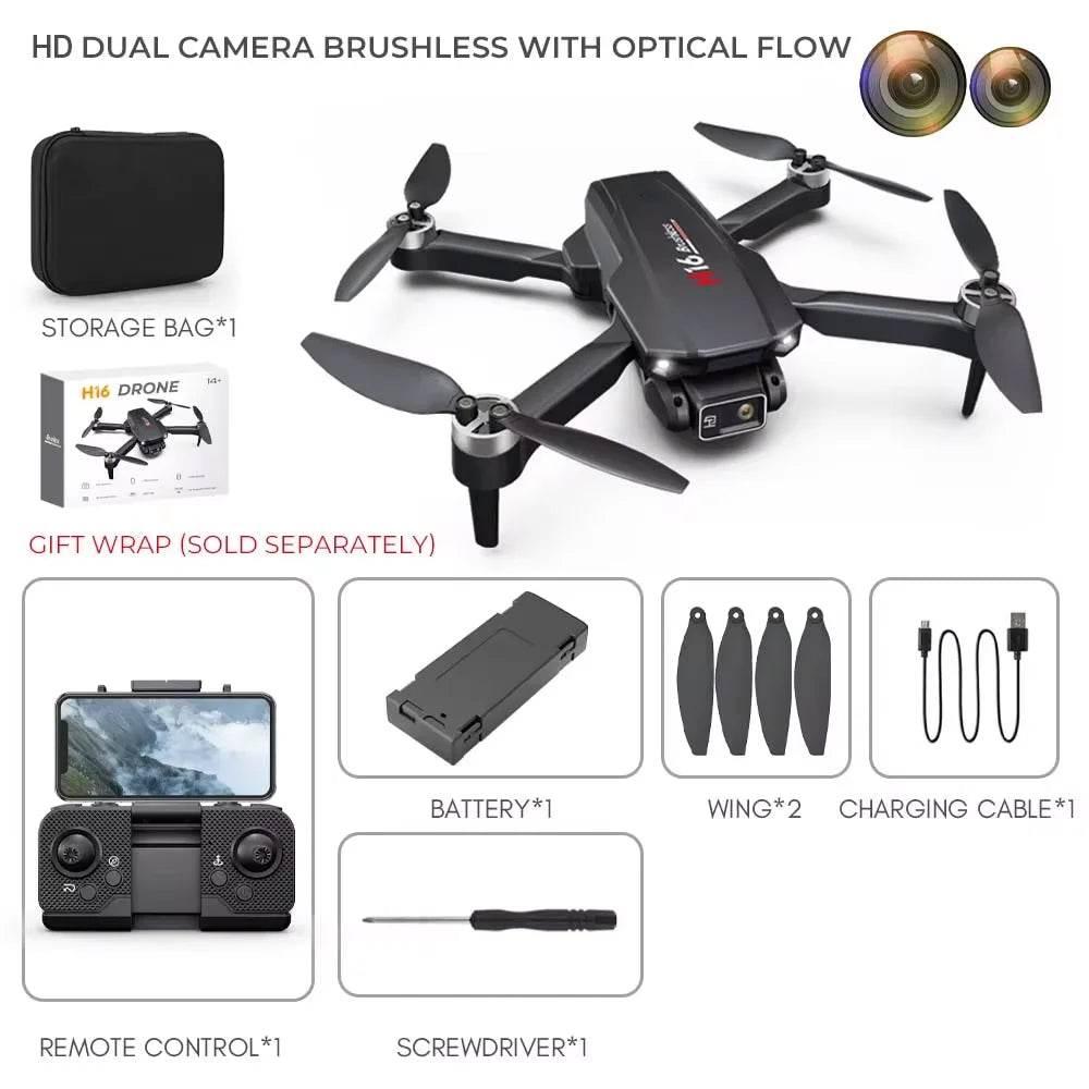 KBDFA New Drone H16 GPS Professional Dual Camera Dron Quadcopter Brushless Aerial Photography Laser Obstacle Avoidance RC Toy - Empire P.E