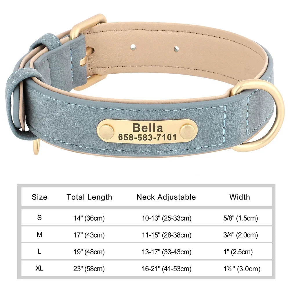 Personalized Dog Collar Custom Engraved PU Leather - Empire P.E