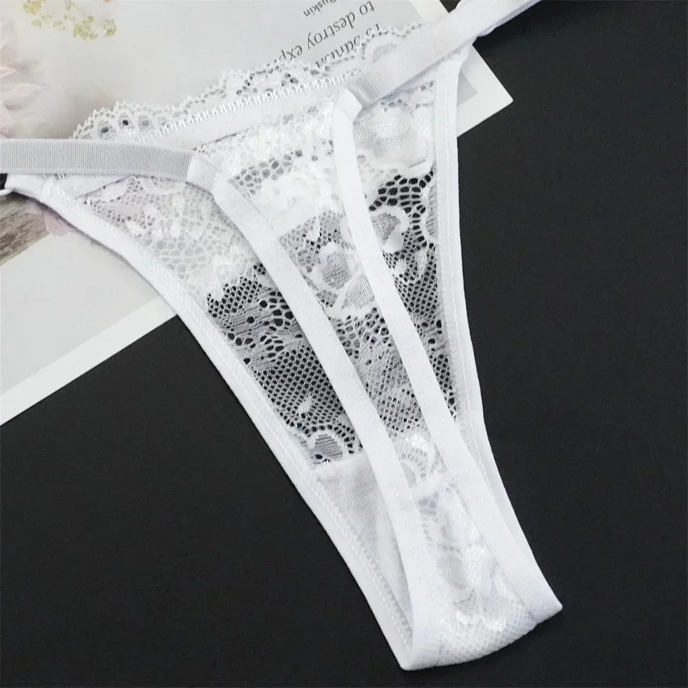 Sexy G String 4 Pcs Mix Adjustable Hollow Out Lace Thongs for Women - Empire P.E