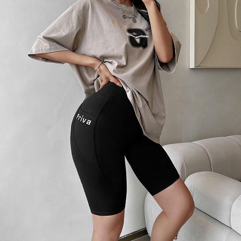Women Yoga Sports Shorts High Waist Fitness Shorts Casual Streetwear Short Trousers Female Tight Shorts For Ladies Workout Pants - Empire P.E