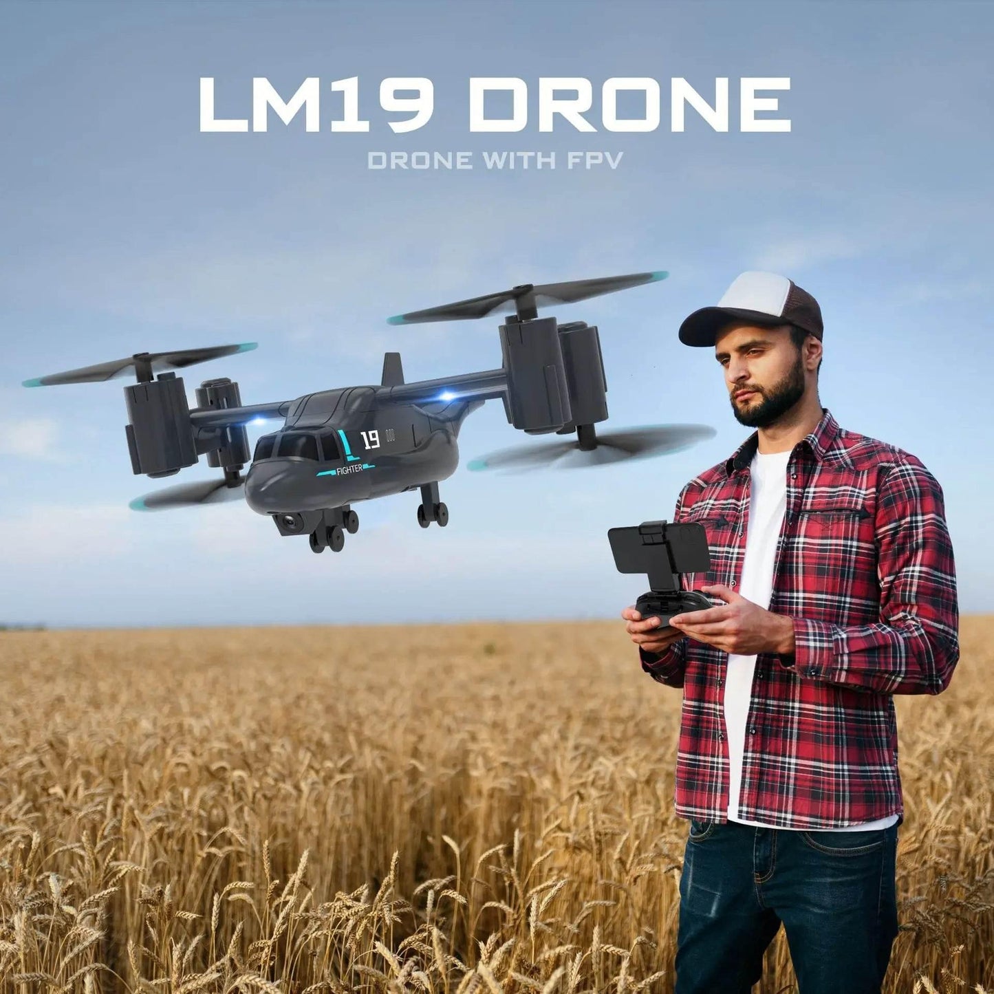 480P Remote Control Helicopter Drone Fighter Uav Land Air Mode Aircraft Brushless Motor Rc Aircraft for Children Kids Plane Toys - Empire P.E
