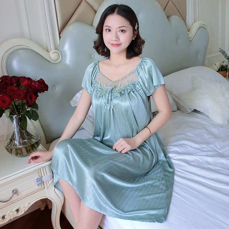 Ladies Ice Silk Nightgowns - Empire P.E