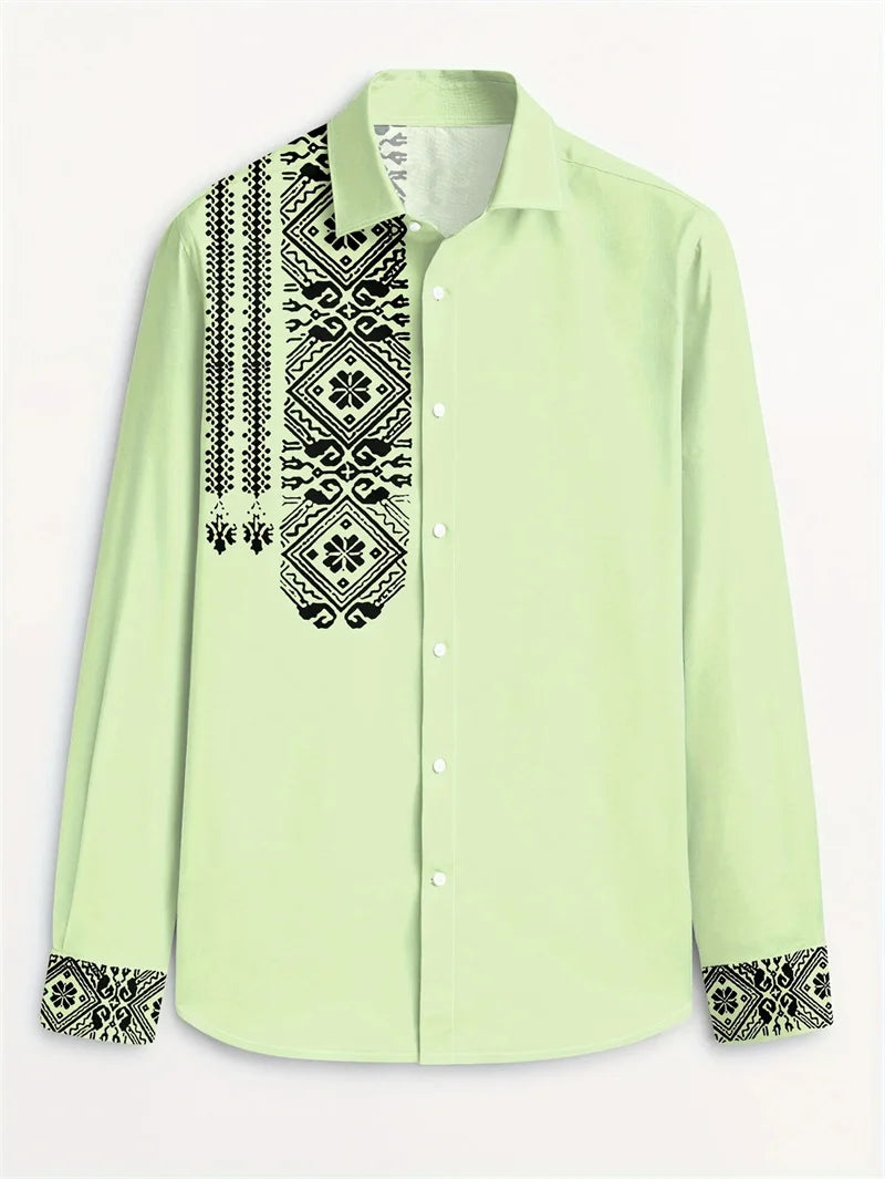 2025 new long sleeved men's printed shirt - Empire P.E