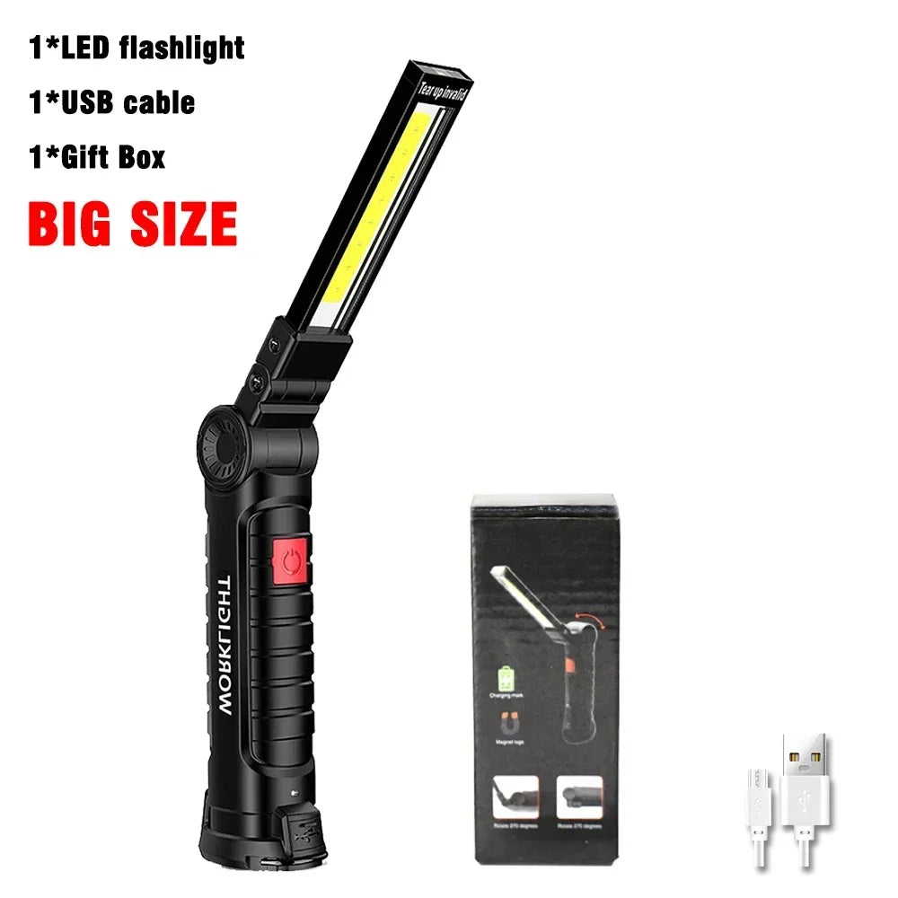 COB LED Work Light Dimmable USB Rechargeable LED Flashlight - Empire P.E