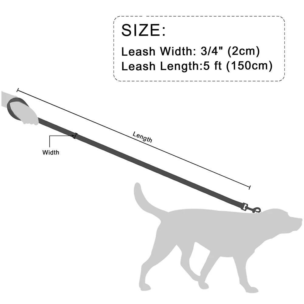 5ft Leather Dog Leash Durable Pet Walking Training Lead Leash Rope for Small Medium Large Dogs Pitbull Pug erman Shepherd - Empire P.E
