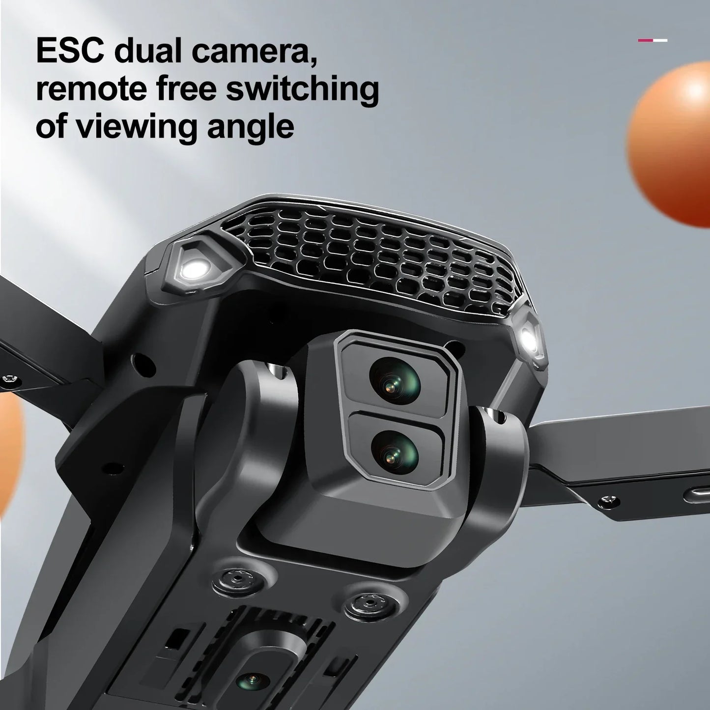 Black E88E99 GT Lighting Big Screen Control Mini Drone Dual Camera - Empire P.E