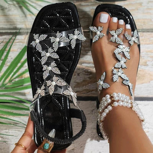 Women's Sandals Bohemia Style Sandals Summer 2025 New Flat Sandalias Mujer Beach PVC Sandals Summer Shoes Woman Elegant Footwear - Empire P.E