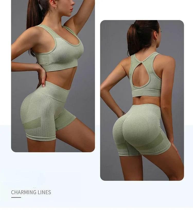 Yoga Suit Yoga Sports Underwear Women's Fitness Suit Vest Running Sports Yoga Shorts Set Yoga Set Workout Set - Empire P.E