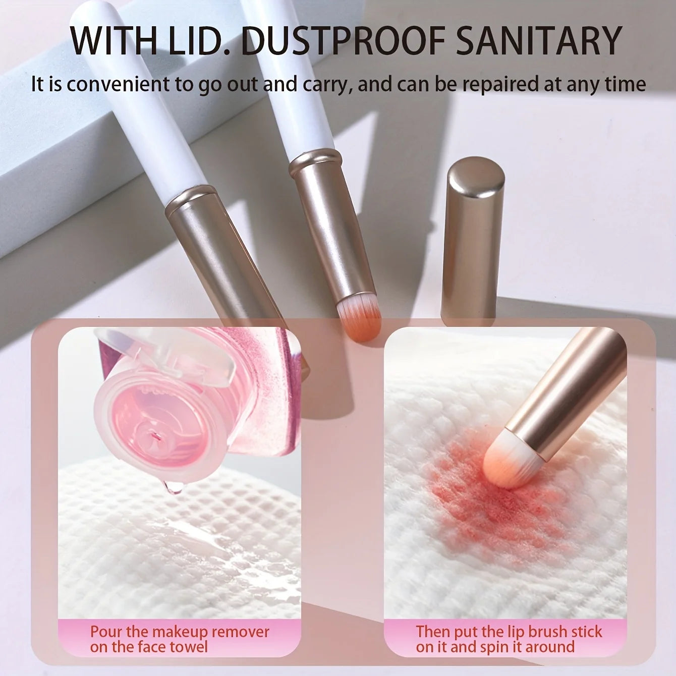 Lip Gloss Concealer Brush With Cover