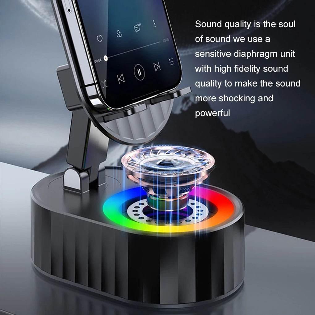 5 in 1 Induction Speaker Phone Stand Home Smart Wireless Bluetooth Speaker Office Upright Tablet Stand - Empire P.E