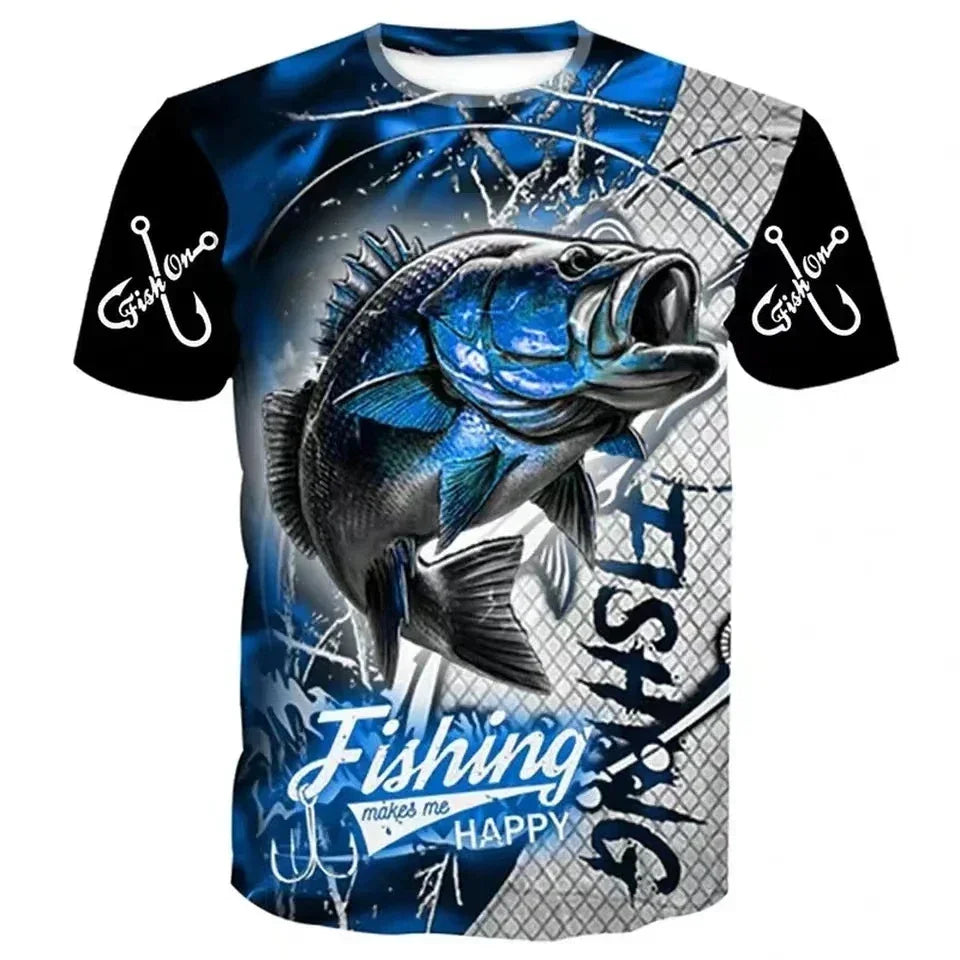Fish Graphic Oversize Short Sleeve T-shirts - Empire P.E