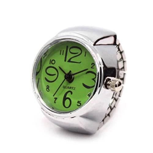 Vintage Punk Finger Watch Mini Elastic Strap Alloy Watches Couple Rings Jewelry Clock Retro Roman Quartz Watch Rings Women Men - Empire P.E