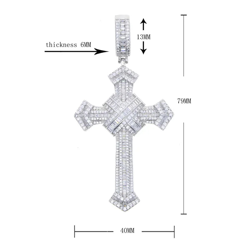 Long Lab Diamond Cross Pendant - Empire P.E