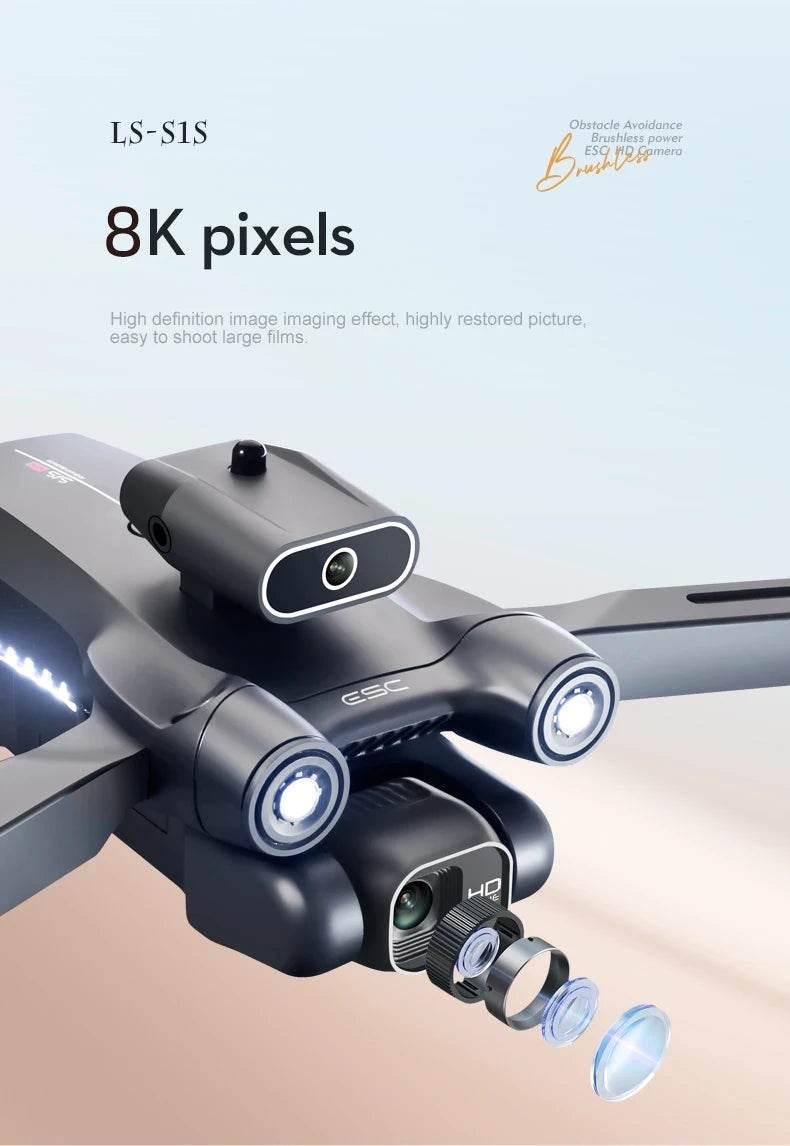 New S1S Mini Drone Caméra 8K Professional Brushless Motor Dron Obstacle Avoidance HD Dual Camera Foldable Quadcopter Toys - Empire P.E