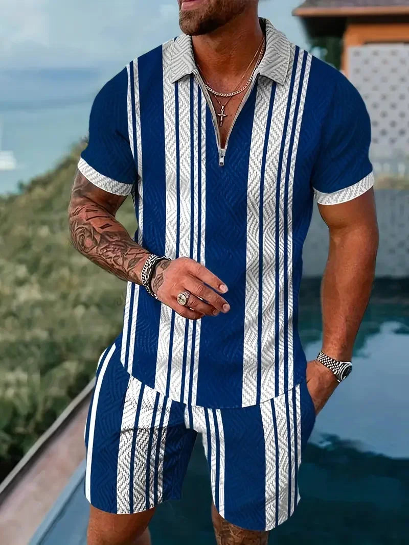 Zipper POLO Shirt Shorts Set - Empire P.E