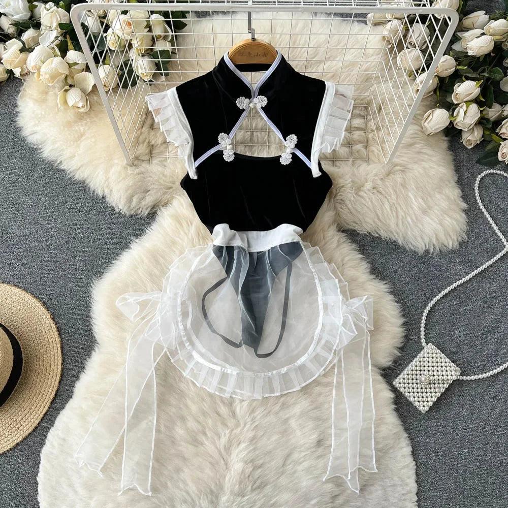 Hollow Out Cosplay Lingerie Lace Backless Jumpsuit - Empire P.E