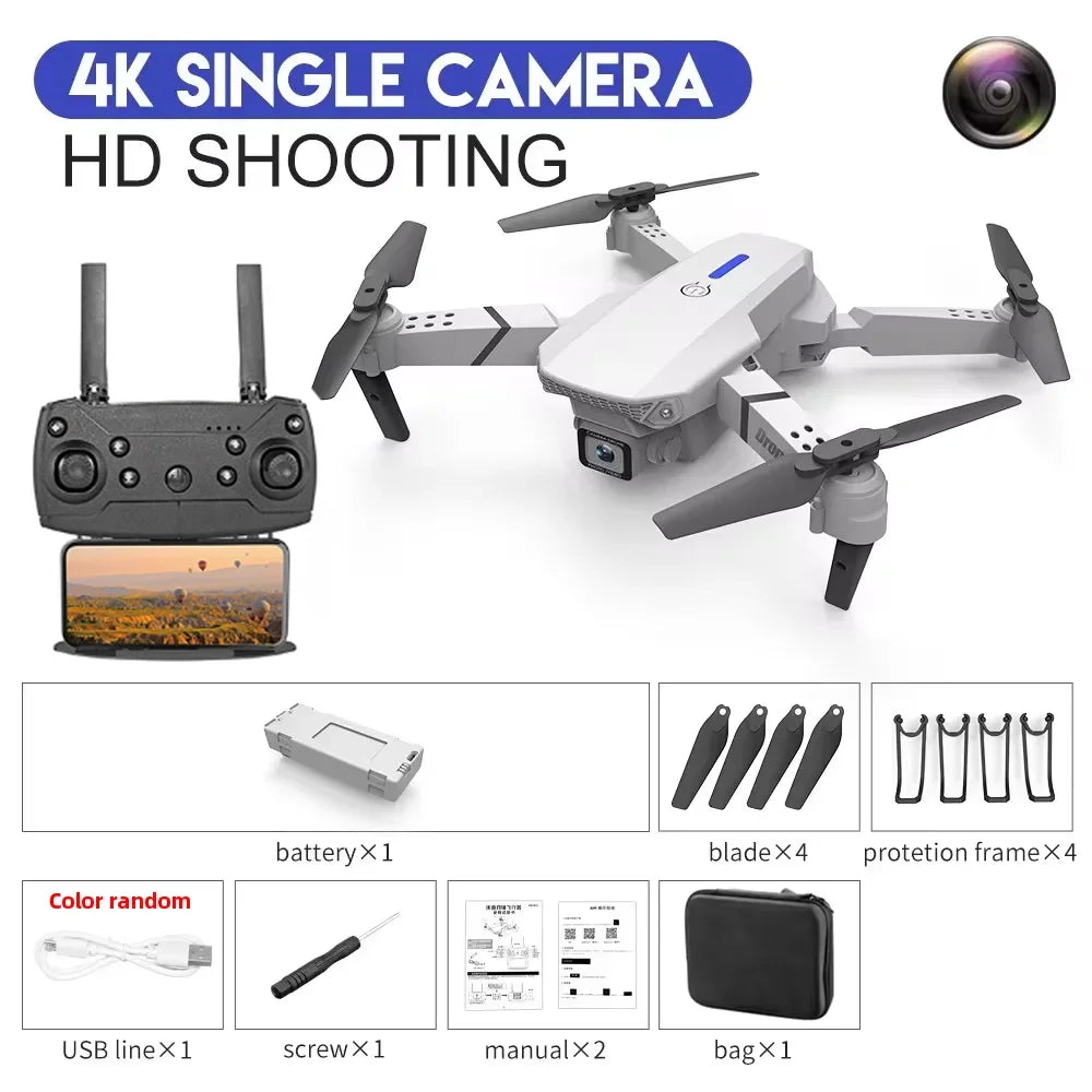 KDBFA 2024 New E88 Pro WIFI FPV Drone Wide Angle HD 4K 1080P Camera - Empire P.E