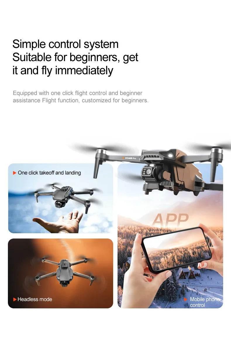 New RG608PRO Drone GPS 8K HD Camera Optical Flow Positioning Obstacle Avoidance Brushless Motor Foldable Quadcopter Drone Toys - Empire P.E