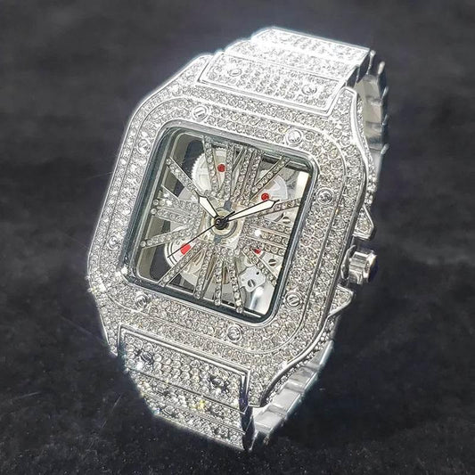 Square Full Diamond Watches For Men - Empire P.E