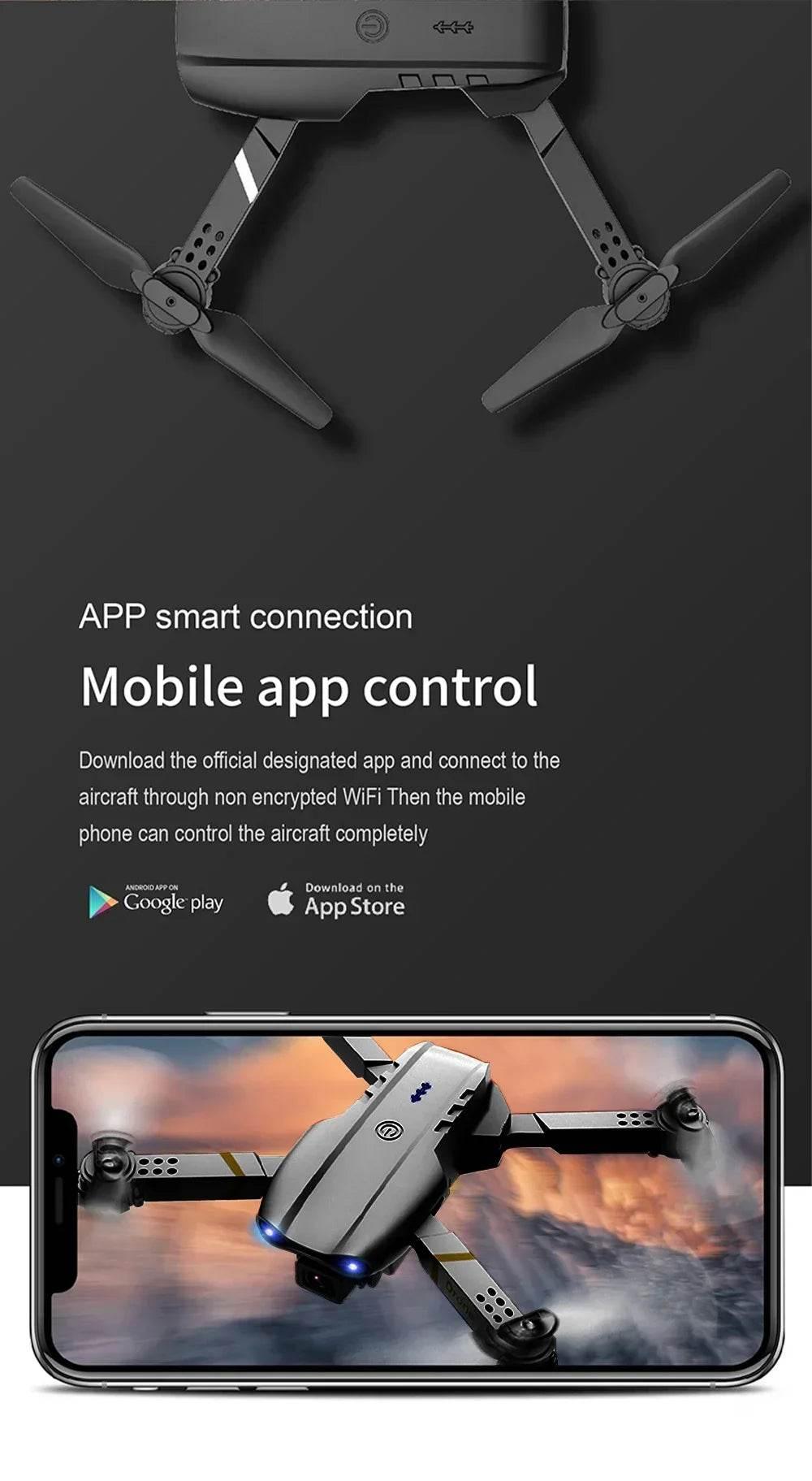 E99 Quadcopter Folding Drone Remote Control Handle Four Axis Aircraft HD Photography UAV Altitude Fixation - Empire P.E