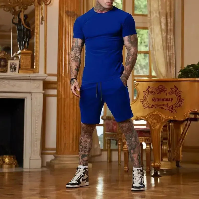 summer outdoor sports suit men's two-piece set tracksuit