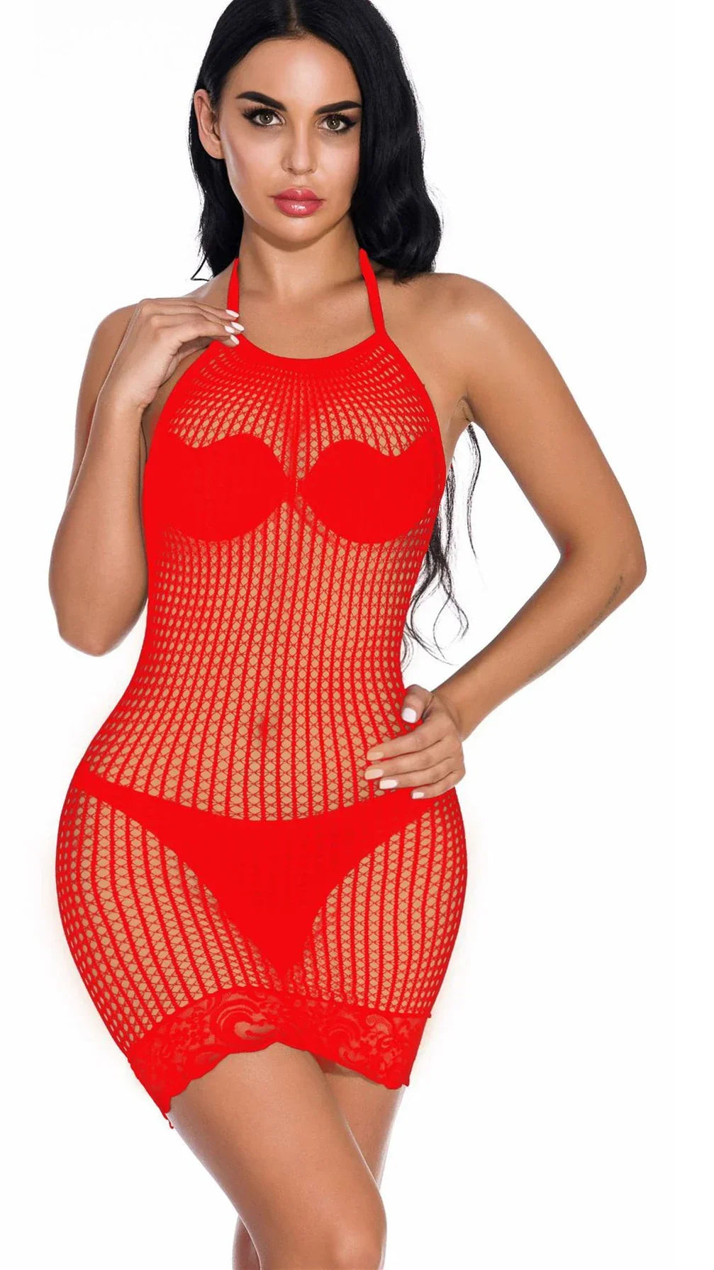 Erotic Fishnet Lingerie Dress Sexy Backless - Empire P.E