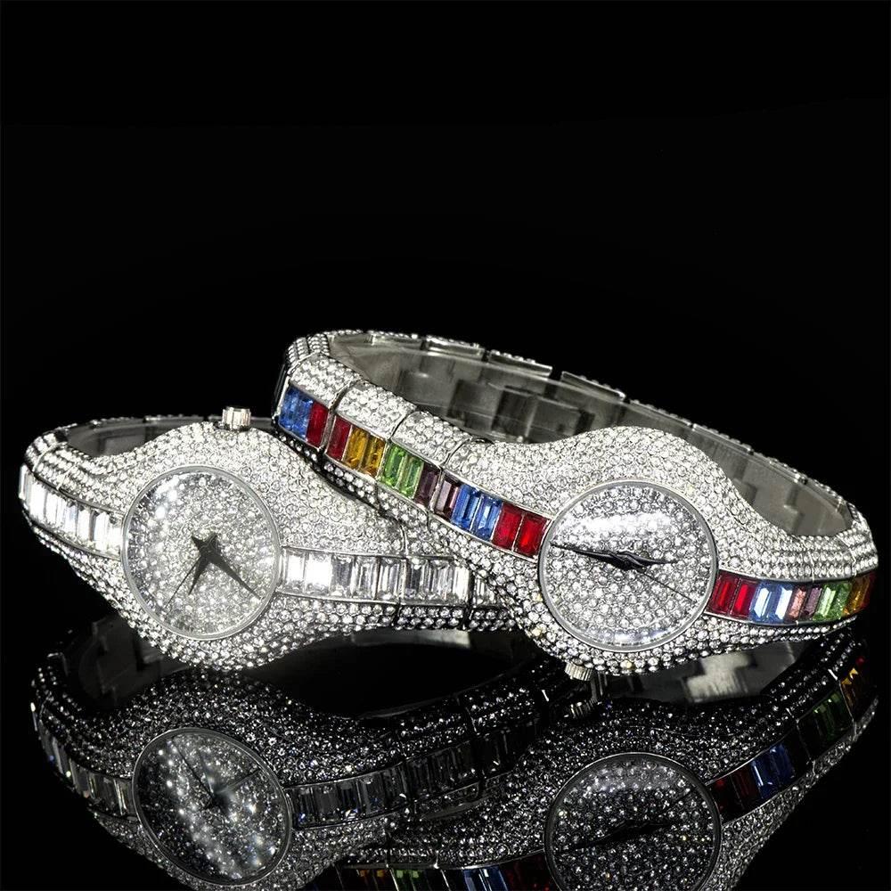 Luxury Iced Watches Women Brand Rainbow DIamond - Empire P.E