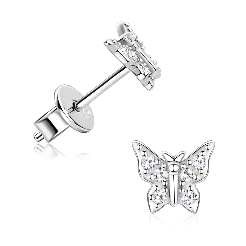 925 Sterling Silver Moissanite Butterfly Earrings - Empire P.E