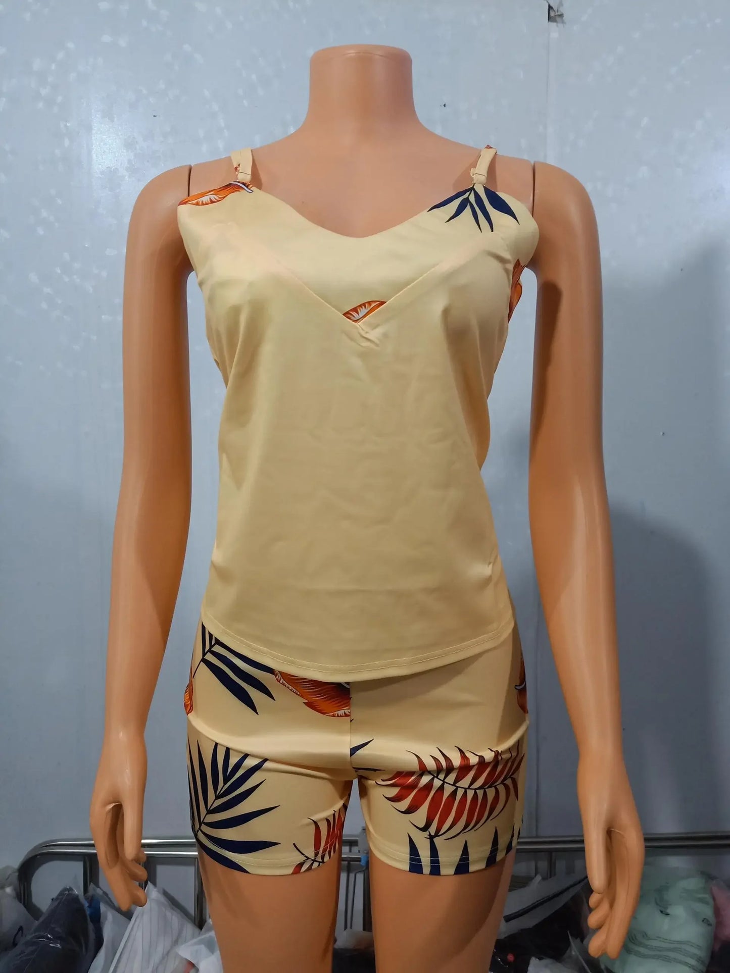 Floral Print Top Pants Set Loungewear Shorts Casual Outfits - Empire P.E
