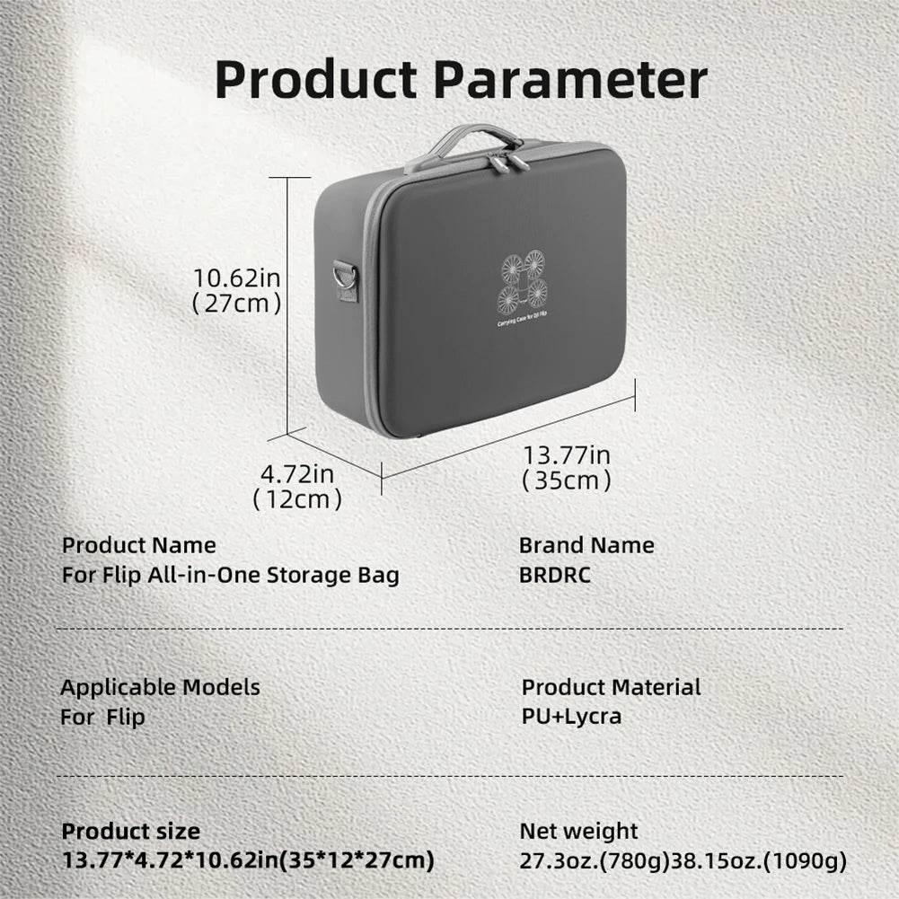 Portable Carrying Case Shockproof Travel Storage Bag Drop-resistant Shoulder Bag Handbag for DJI Flip Drone Accessories - Empire P.E