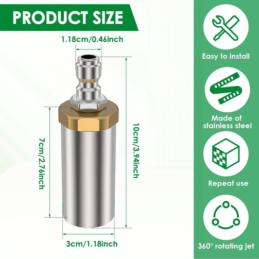 Pressure Washer Tips Turbo Nozzle With 1/4'' Quick Connect 360°Rotating Power Washer Nozzles 5000 PSI Spray Nozzle for Driveway - Empire P.E