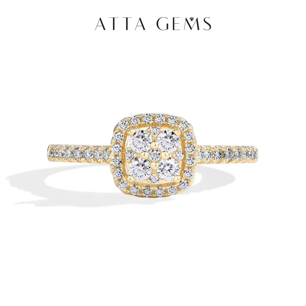 Clover Moissanite Rings for Women D VVS1 Lab Diamond S925 Silver - Empire P.E
