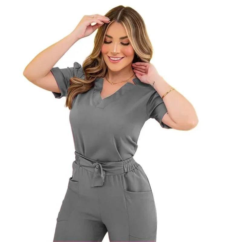Surgical Uniforms Woman Nursing Enfermeria Sets Top Pant Articles Medical Uniform Scrub Clinical Beauty Salon Spa hospital Suits - Empire P.E